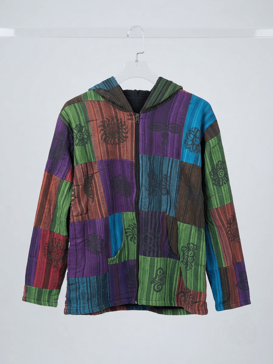 Tribal Patchwork Hooded Jacket