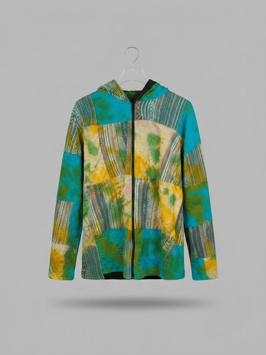 Ocean Breeze Patchwork Hooded Jacket