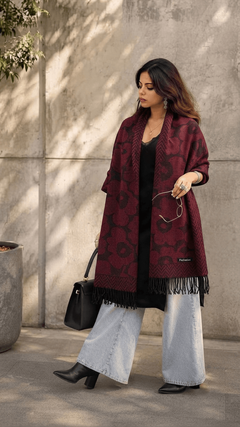 Maroon Pashmina