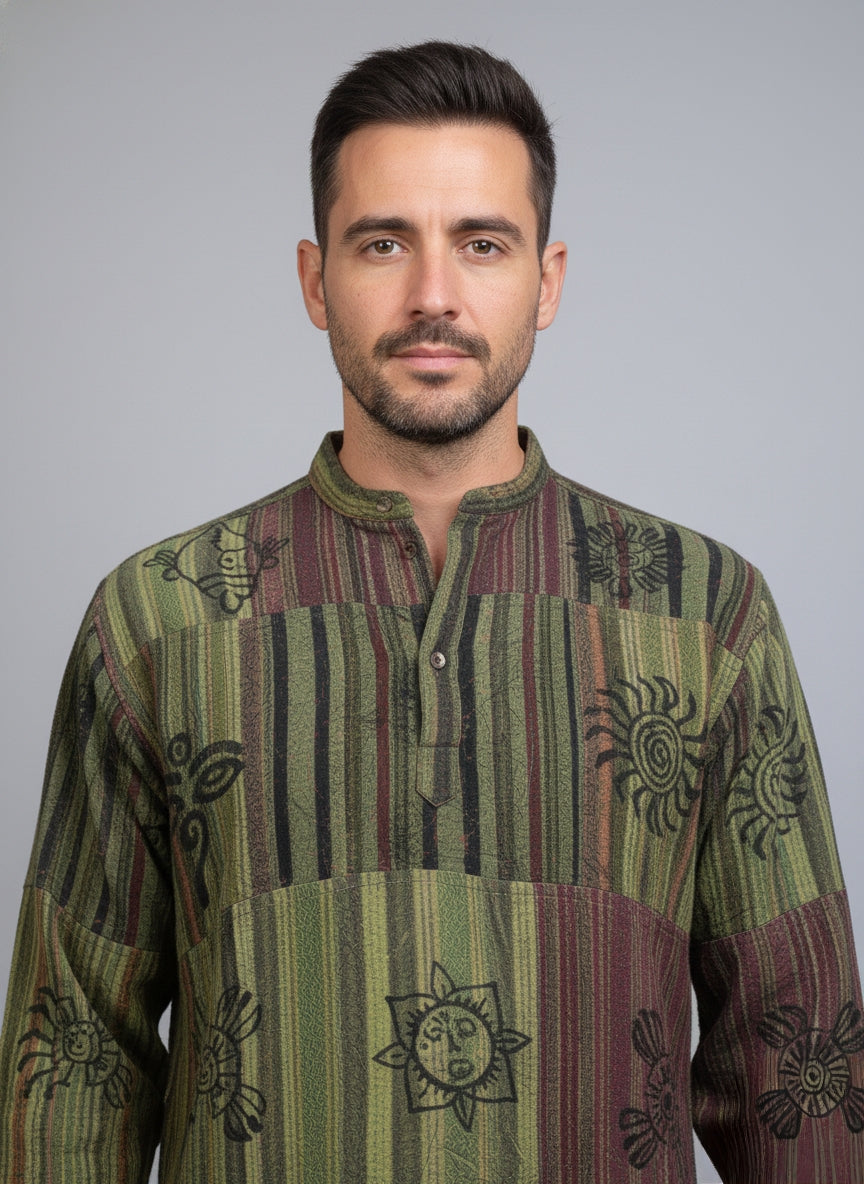 Indigo Patchwork Printed Kurta