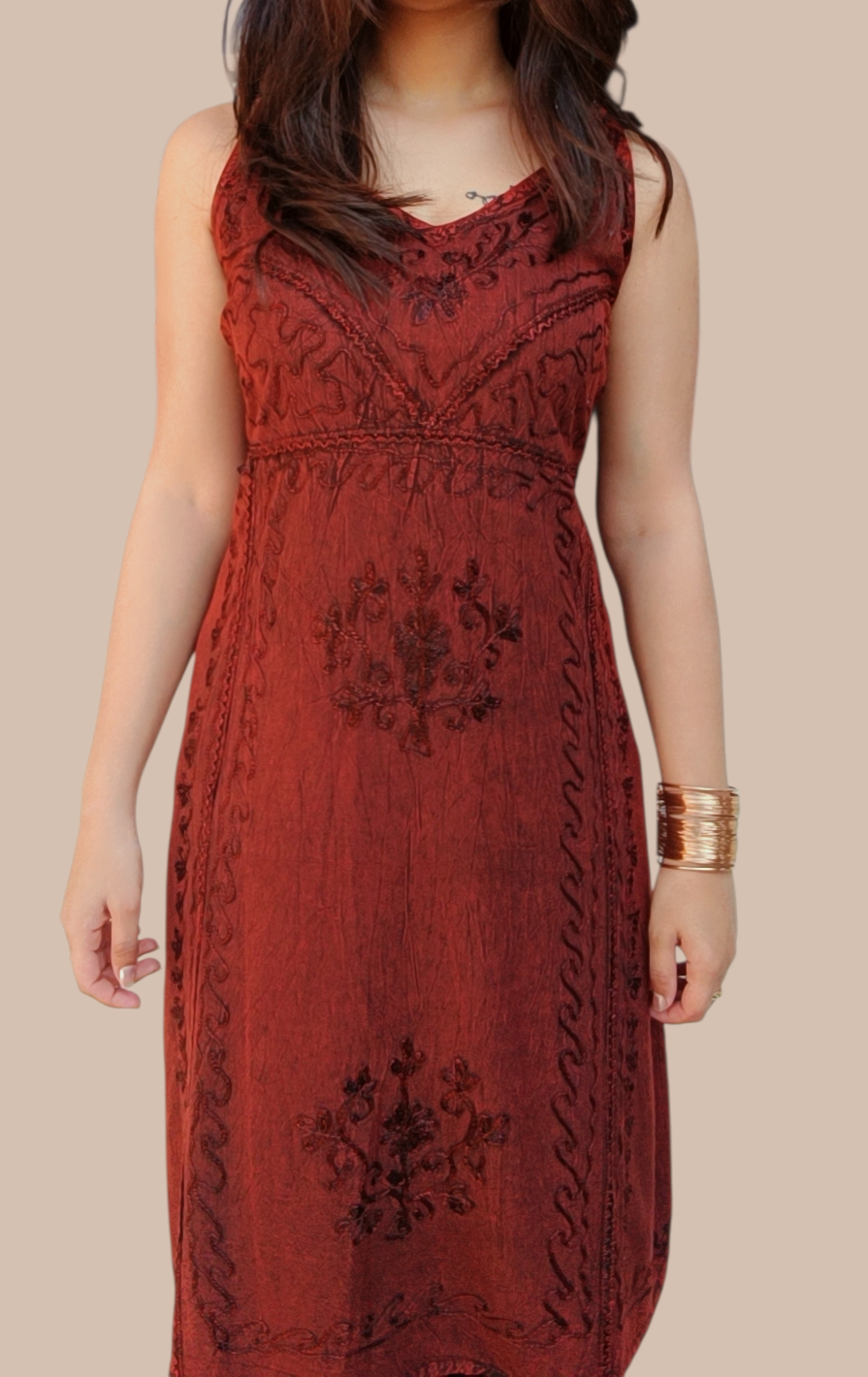 Handcrafted Lucknowi Muse in Rust