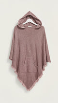 Unisex Soft dusk pink Knitted Poncho Cape with Hood | Stylish Winter Layer for Everyday Wear