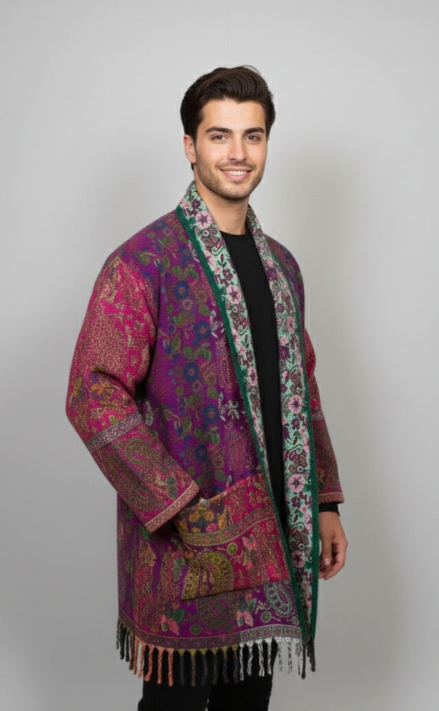 Unisex - Reversible Trippy Vibes Ethnic Fusion Kimono