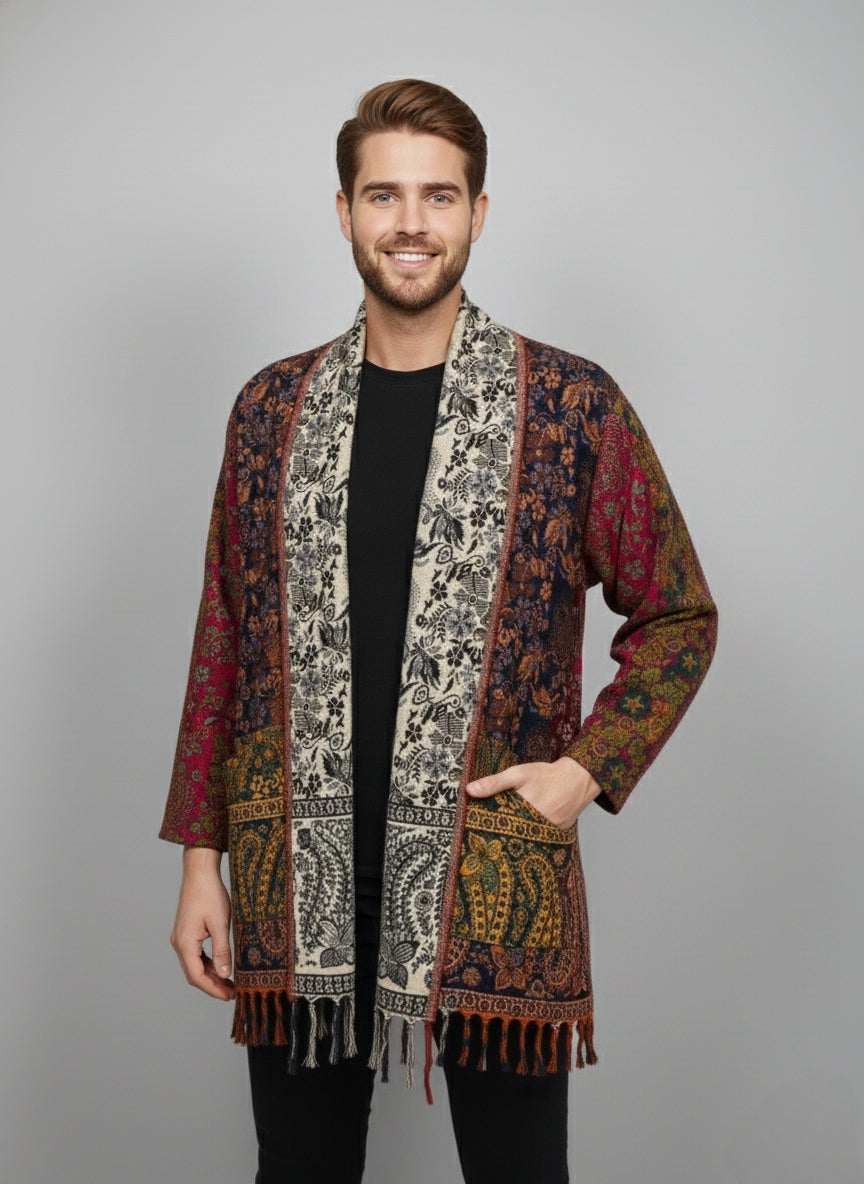 Unisex - Reversible Trippy Vibes Ethnic Fusion Kimono
