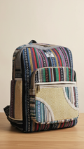 Handmade Tribal Weave Boho Backpack – Multi-Color Handcrafted Travel Pack