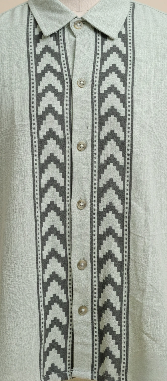 Mint Green Tribal Panel Shirt