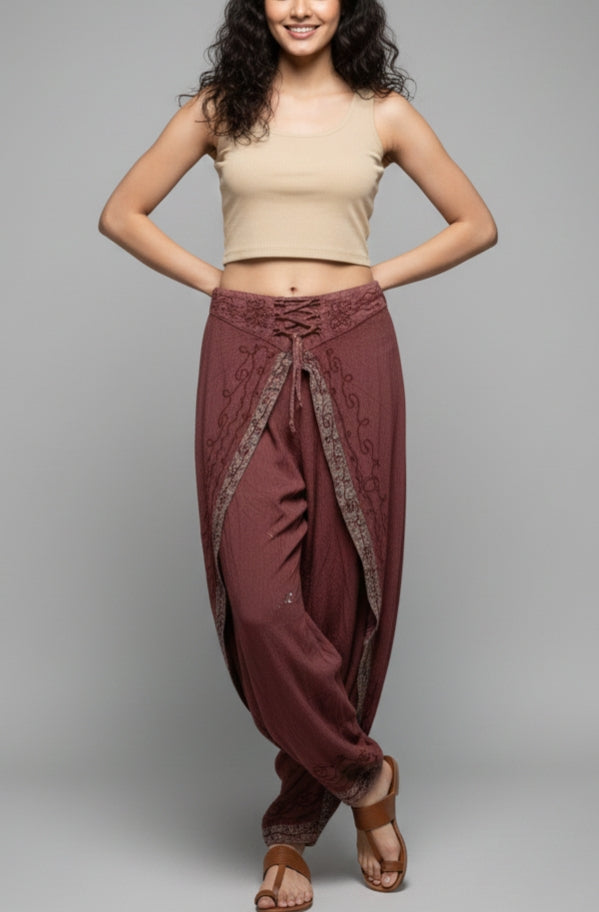 Trippy Vibe Embroidered Flared trouser
