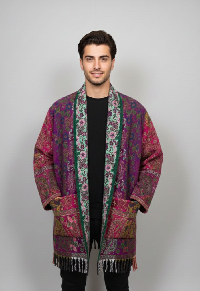 Unisex - Reversible Trippy Vibes Ethnic Fusion Kimono
