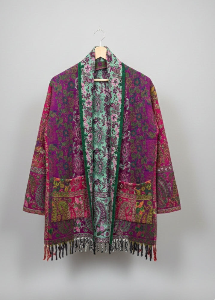 Unisex - Reversible Trippy Vibes Ethnic Fusion Kimono