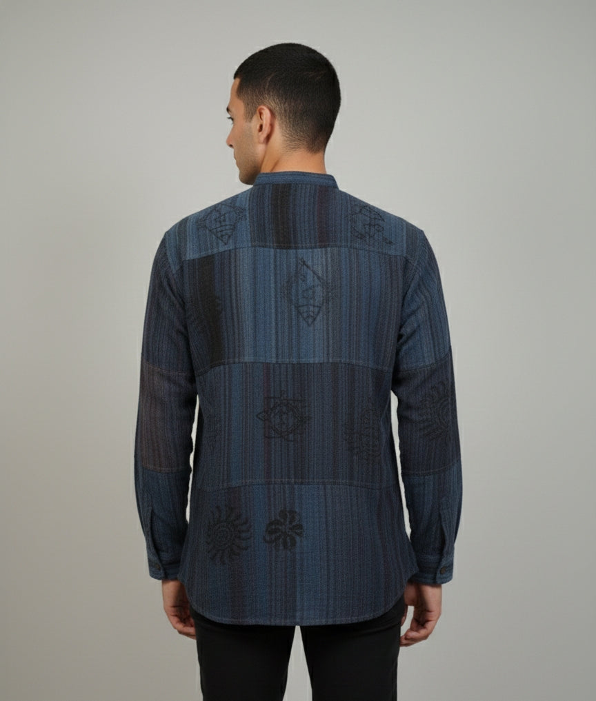 Indigo Patchwork Printed Kurta