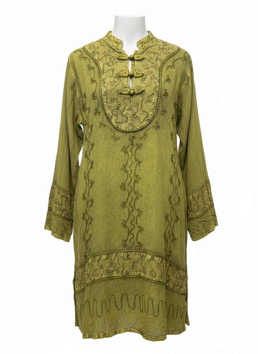 Forest Bloom Embroidered Kurti