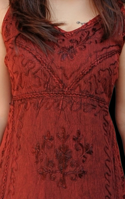 Handcrafted Lucknowi Muse in Rust