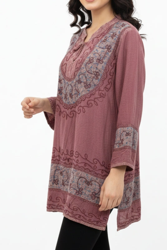 Dusty Rose Boho Tunic Kurti