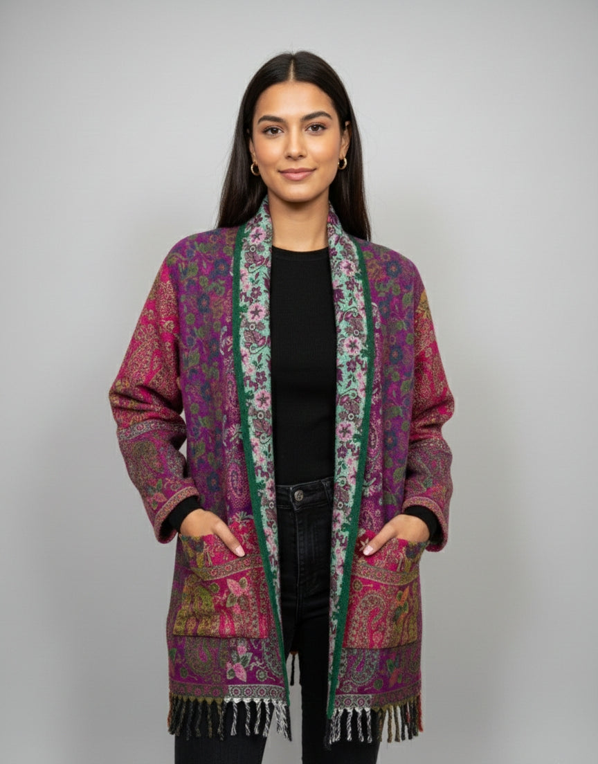 Unisex - Reversible Trippy Vibes Ethnic Fusion Kimono