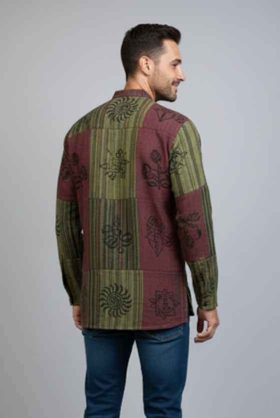 Indigo Patchwork Printed Kurta