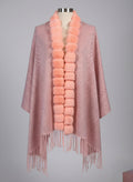 Soft Blush Pom Scarf Shawl