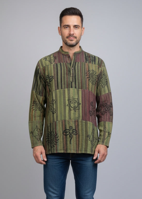 Indigo Patchwork Printed Kurta