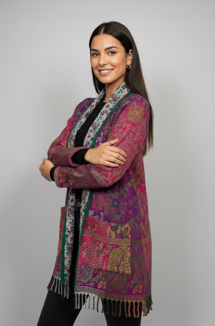 Unisex - Reversible Trippy Vibes Ethnic Fusion Kimono