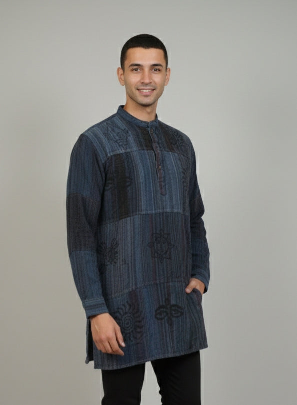 Indigo Patchwork Printed Kurta