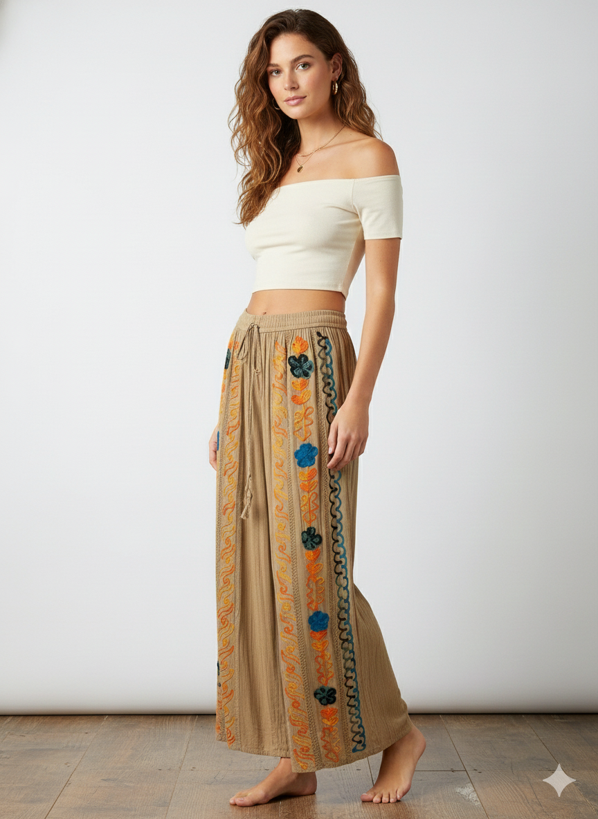 Trippy Trails Handcrafted Palazzo Pants