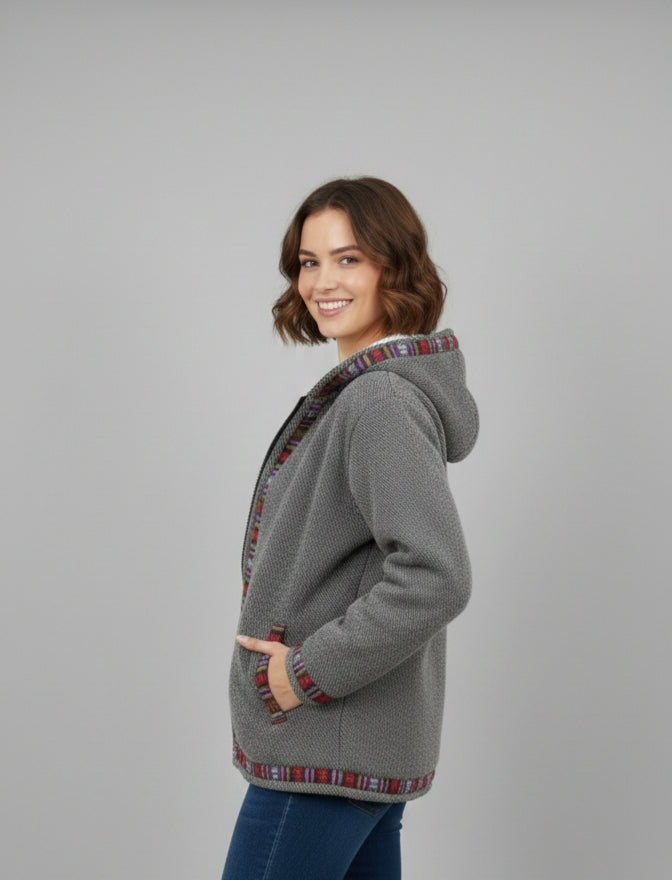 Unisex - Himalayan Trim Wool Hoodie